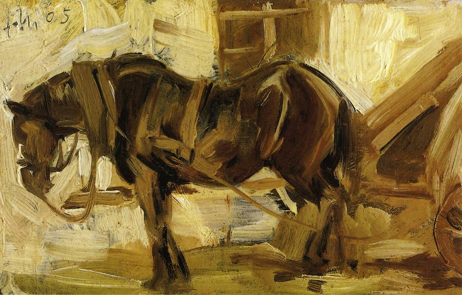 (image for) Handmade oil painting Copy paintings of famous artists Franz Marci's art Small Horse Study 1905